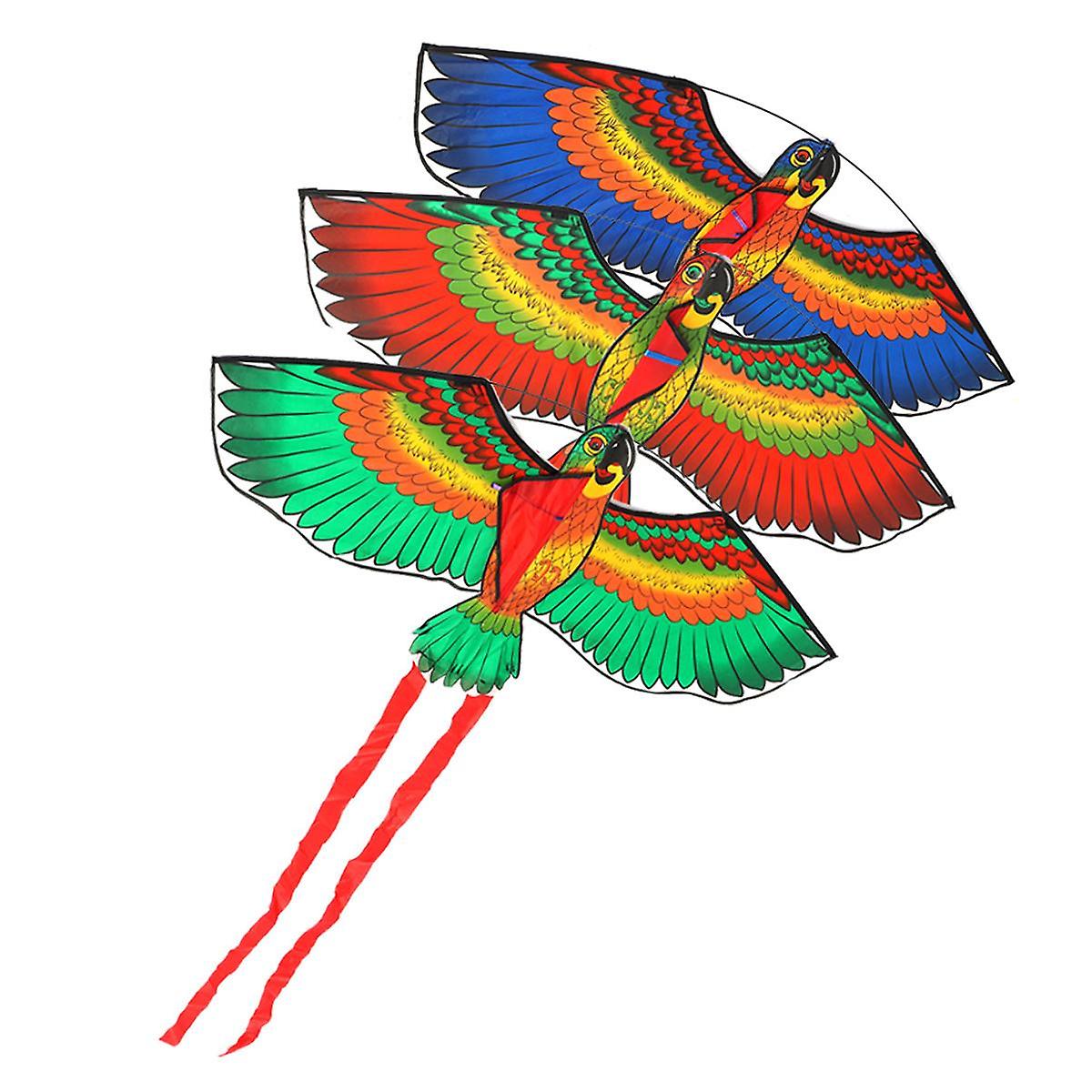 Outdoor Beach Park Polyester Camping Flying Kite Bird Parrot Steady With String Spool For Adults Kids