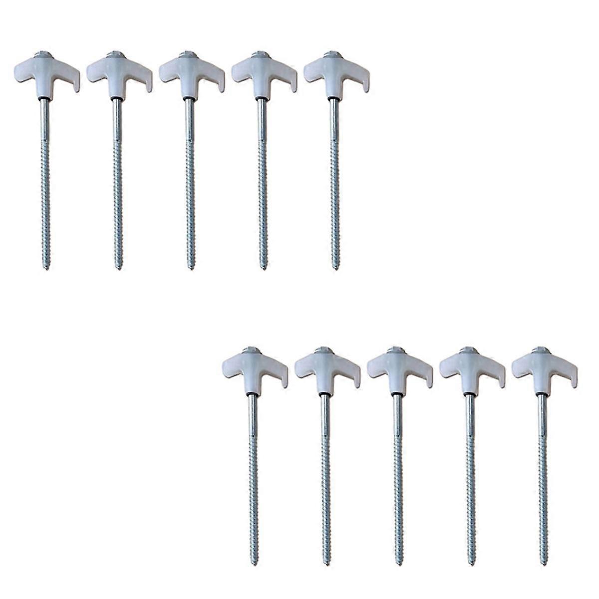 White Screw-Type Tent Spikes, Tent Spikes, Metal Threaded Tent Spikes, Heavy-Duty Tent Spikes
