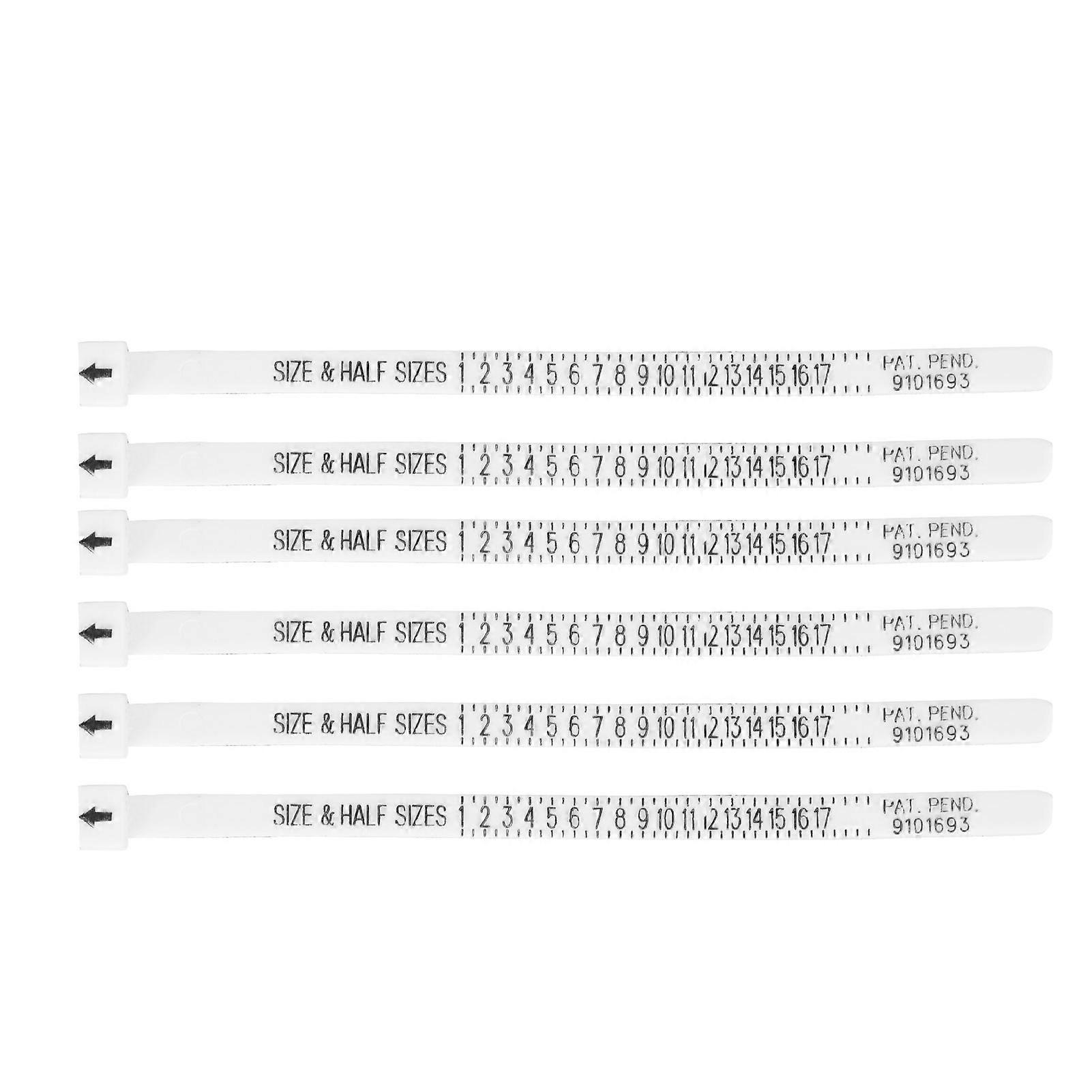 6pcs Precise Finger Sizing Gauge Measuring Tool Standard Scale Sizer for Jewellery Rings MakingUS Measurement