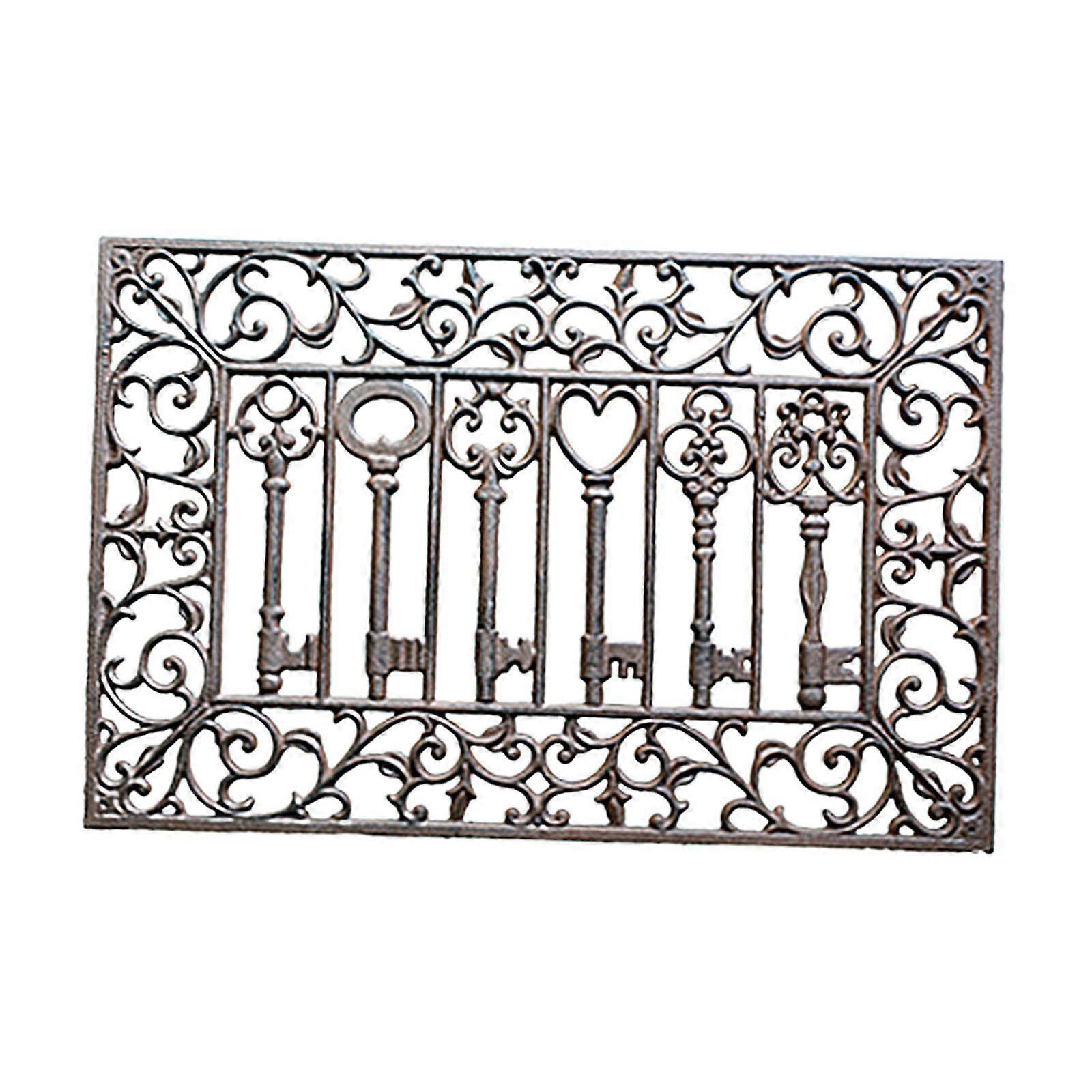 Zerbino in ghisa Zerbino d'ingresso in stile rustico vintage per patio esterno casa modello floreale