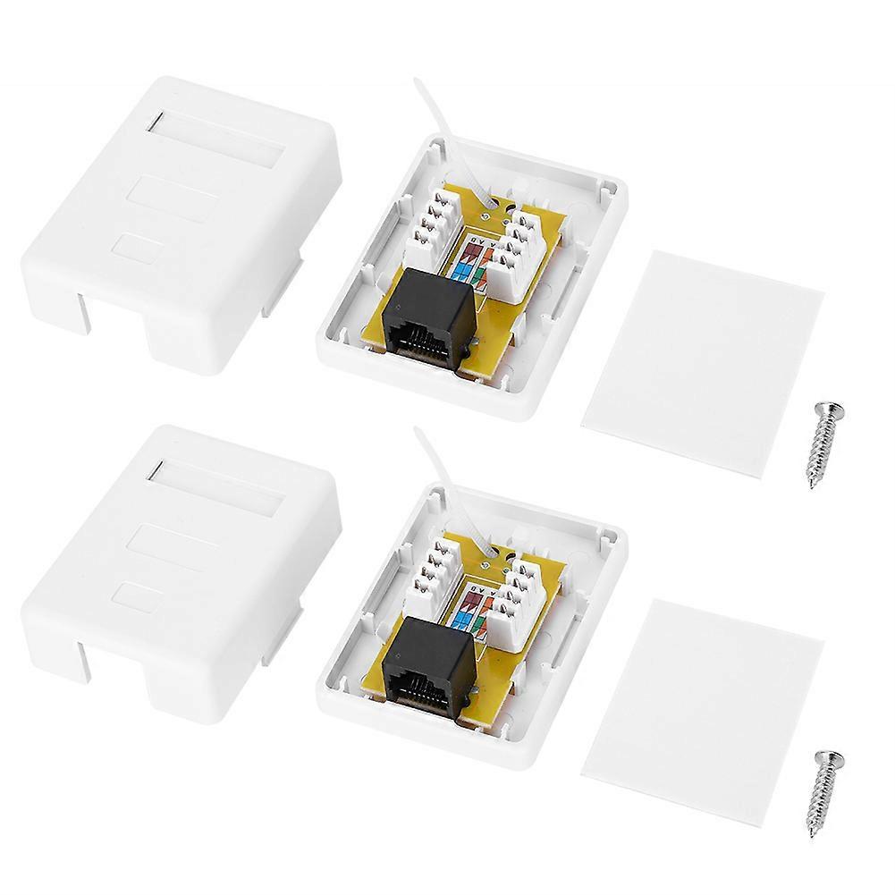 2pcs RJ45-8P8C CAT6 Single Port Networks Wiring Surface Mounted Desktop Information Junction Box YEMAA