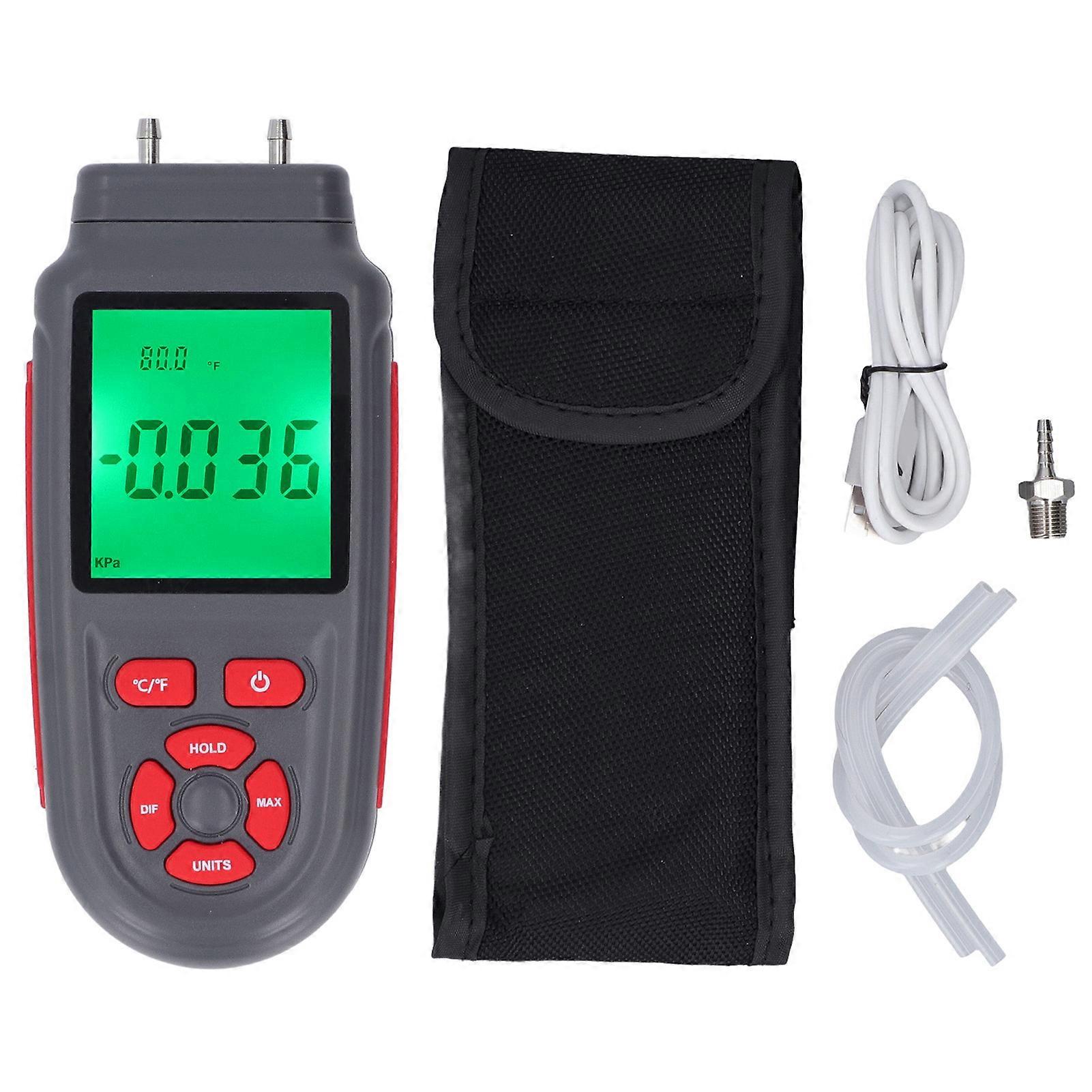 Digital Manometer ABS Shell Handheld High Accuracy HD Display Screen HVAC Gas Pressure Tester for Mining Area YEMAA