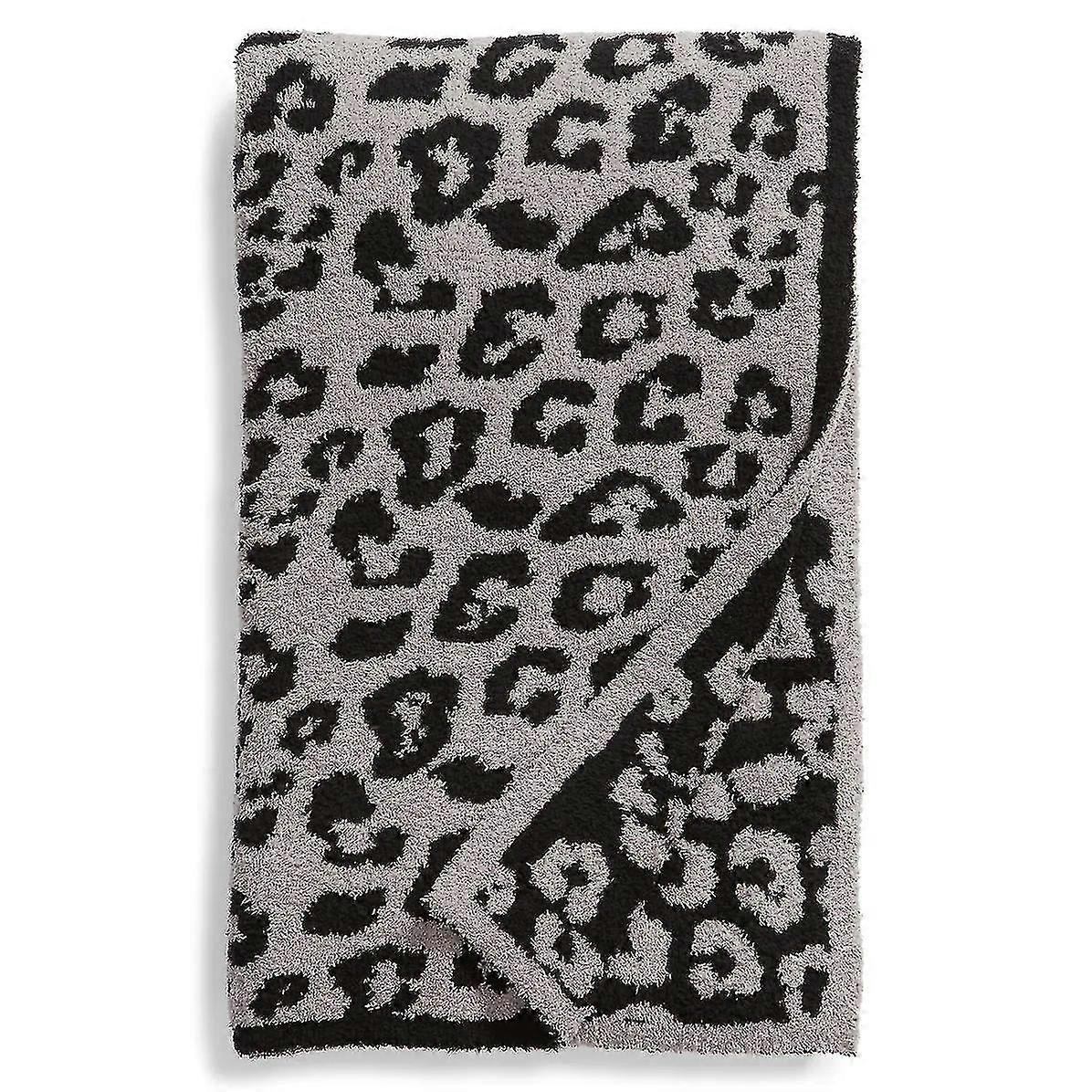 Fleece Sofa Bed Throw Blanket Dual Sided Leopard Pattern Blankets Fluffy Super Soft Warm Throws