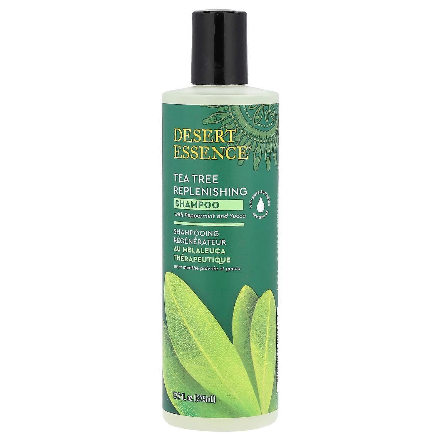 Desert Essence, Tea Tree Replenishing Shampoo with Peppermint and Yucca, 12.7 fl oz (375 ml)