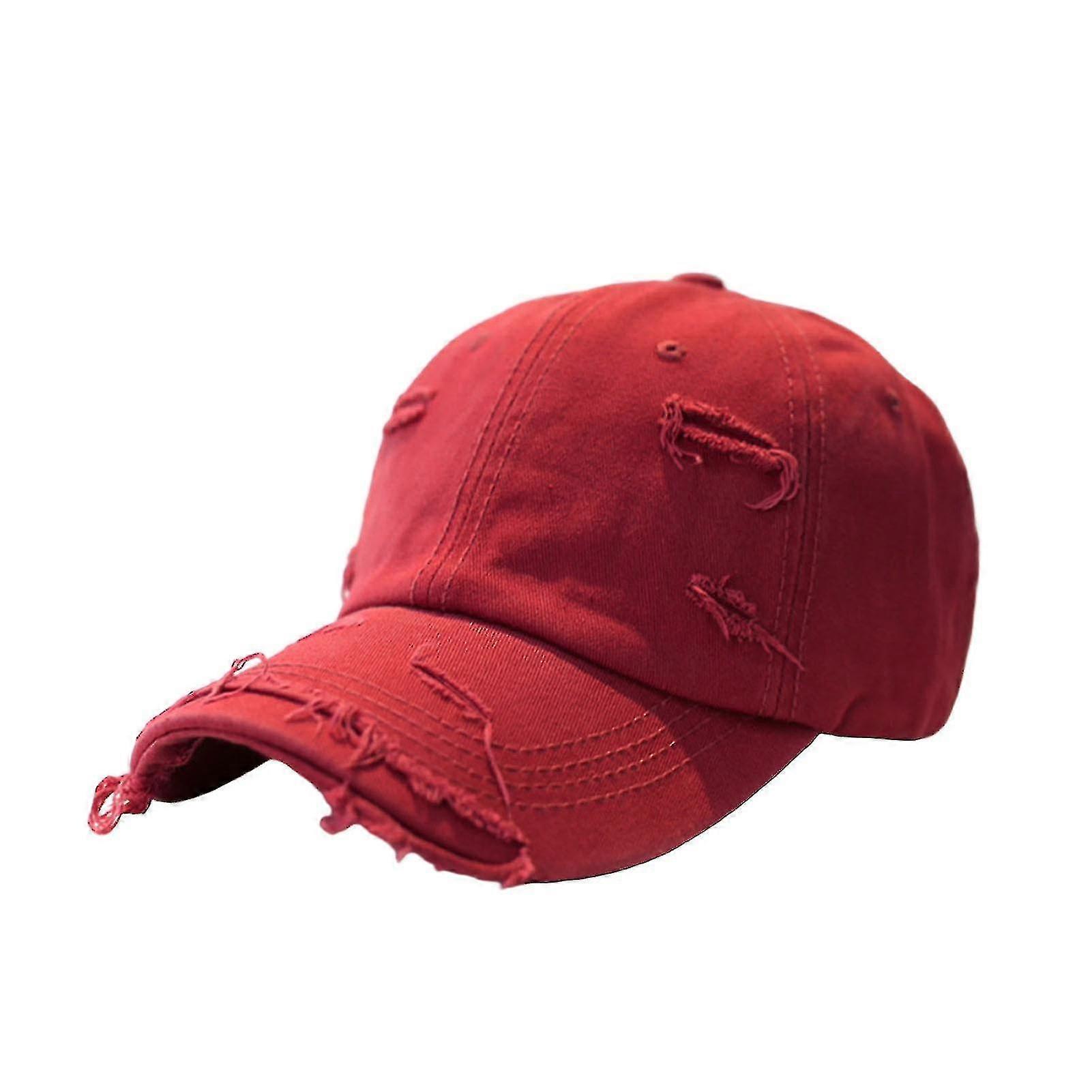 Solbeskyttelse Udvidet rand justerbar spand Baseball Cap Nødlidende Rippet hul Unisex Hat Modetilbehør