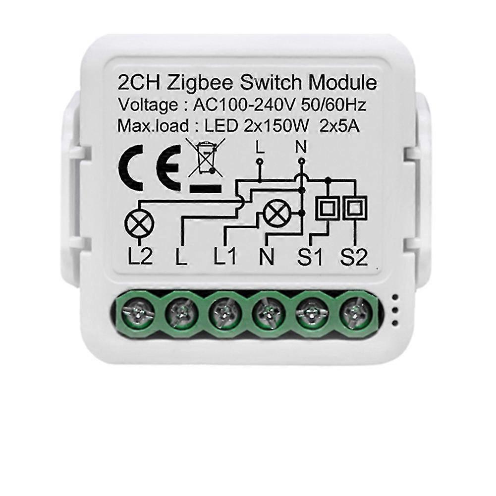 tuya zigbee smart switch module 2 gang compatible alexa home yandex