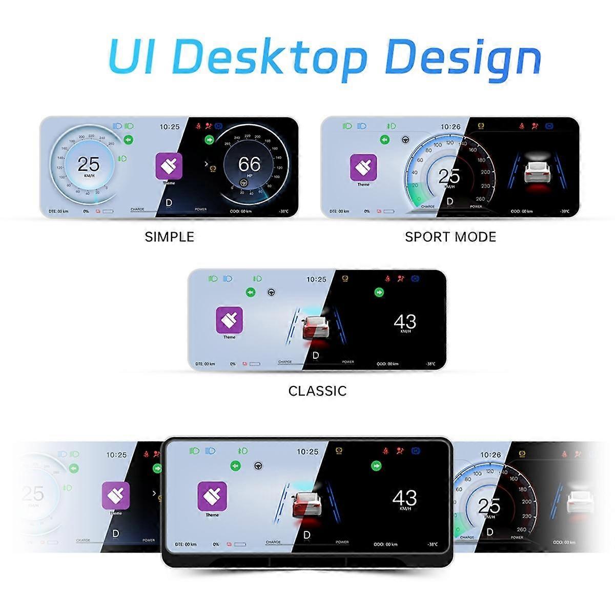 Head Up Display for /Y, 9Inch Screen HUD Carplay Android Auto Car Dashboard Instrument Accessories