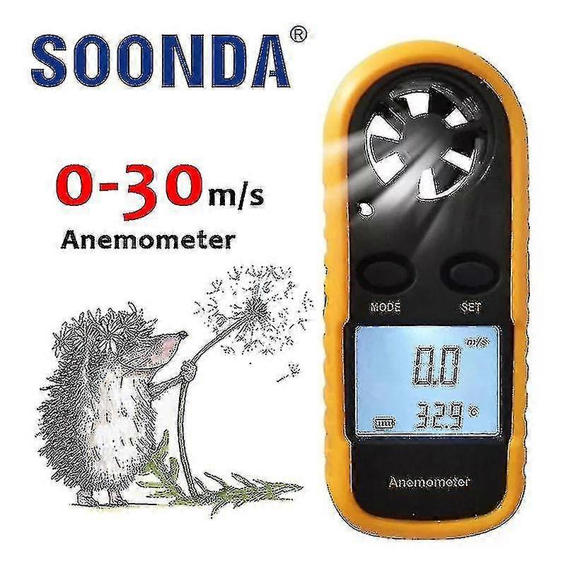 2 In 1 Handheld Anemometer To Measure Air Conditioning Outdoor Wind Speed And Temperature Volume Tester Instrument Sensing High Precision