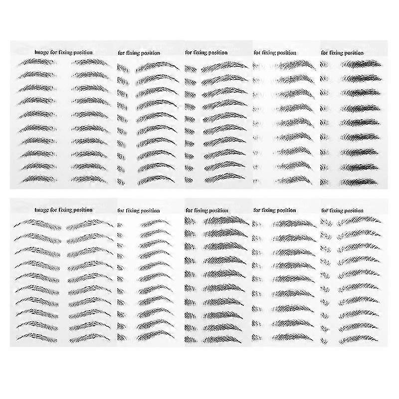 10 Sheets 3d Brow Stickers Stickers Temporary Brow S
