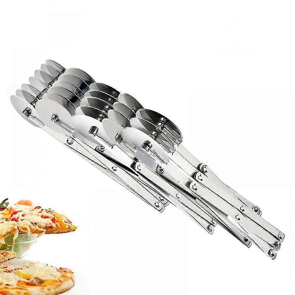 Professional Stainless Steel Food Dough Cutter - With 5 Adjustable Wheels - For Cutting Cake Dough And Various Doughs.