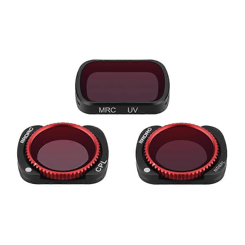 3x Lens Filter Kit Adjustable Cpl/uv/nd8pl Camera Lens Filters For Pocket 2/1