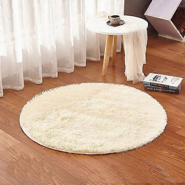 white color Round Rug Carpet Living Room Carpet Kids Room Rugs Soft and Fluffy Warm, custom size, diameter