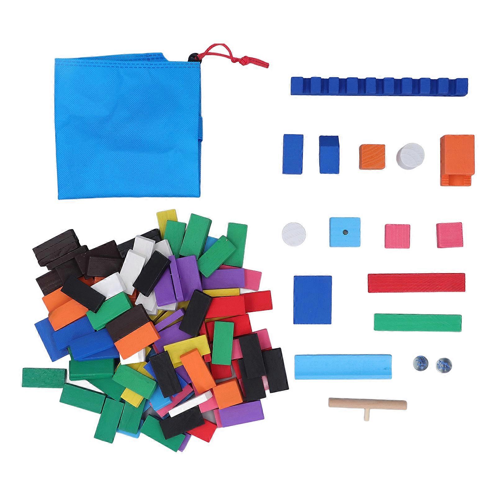 120Pcs Domino Building Blocks Colorful Smooth Surface Bulk Dominoes Racing Tiles Games Toy for Kids Domino Building Blocks