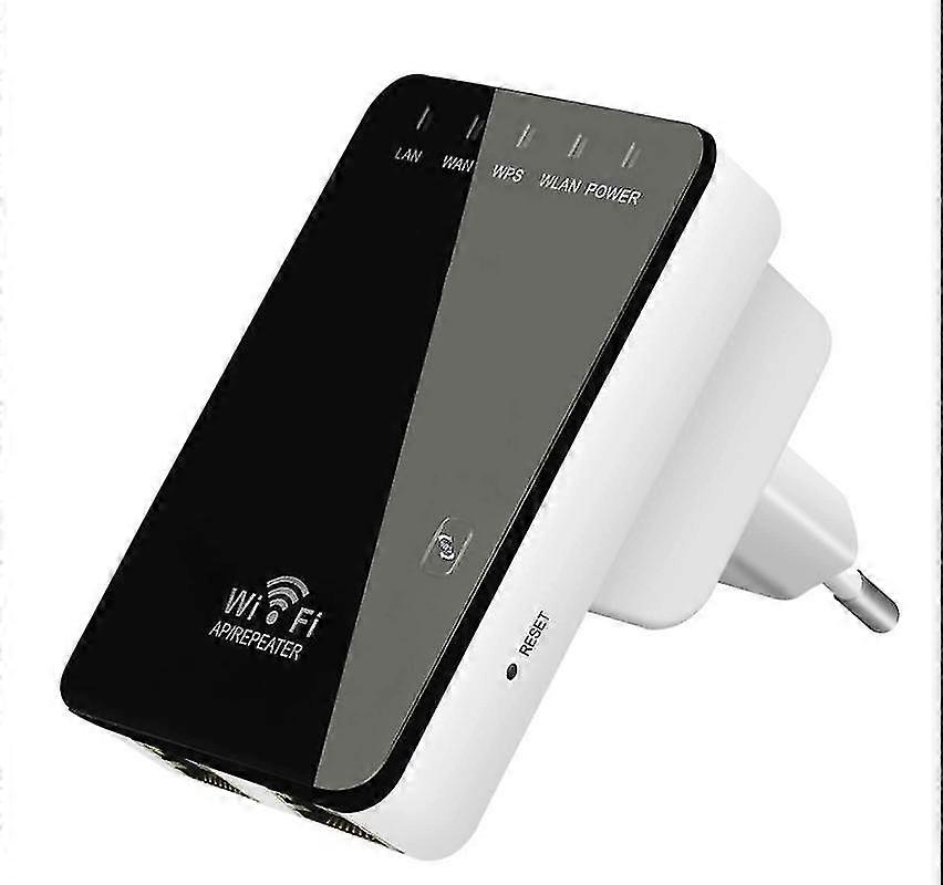 WiFi Amplifier 300Mbps 2.4GHz, Mini WiFi Extender, WiFi Booster, Remove Dead Zones, Internal Antennas, 2 Ethernet Port, WPS, Compatible with All Inte