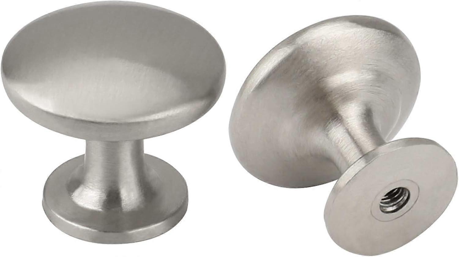 Round Cabinet Knobs Kitchen Cupboard Knobs Satin Nickel Knobs 5 Pack Silver Cupboard Door Knobs