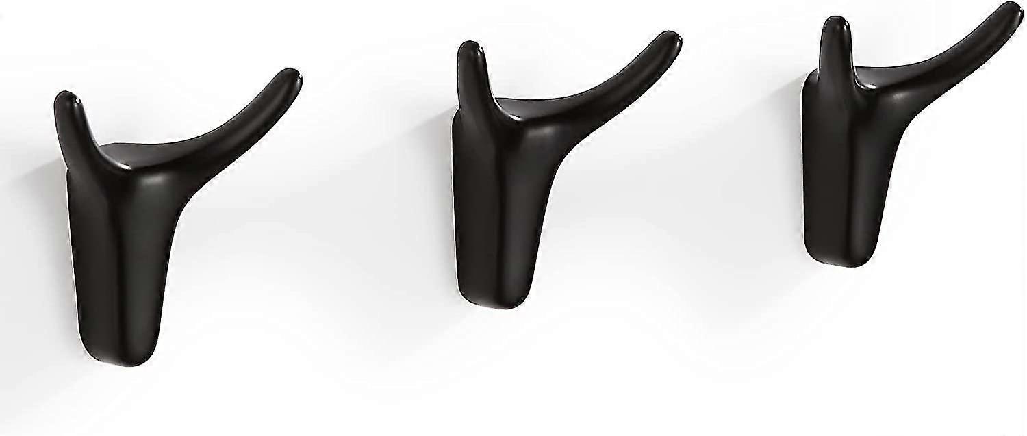3 Wall Hook Sets For Bathroom And Kitchen, Coat Hook, Towel Hook, Black
