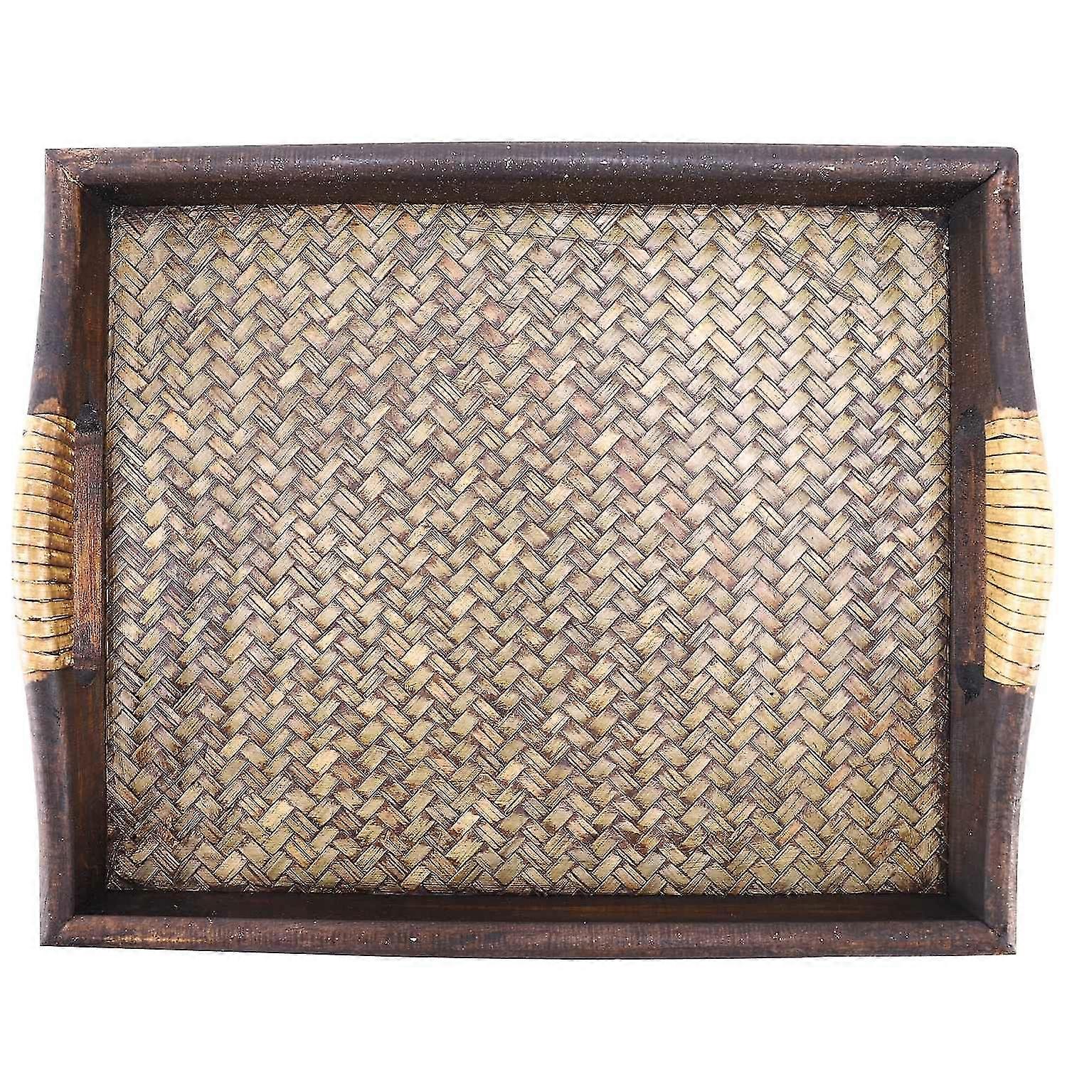 -functal Serving Trays With Rect Bamboo Tea/oil Trays De