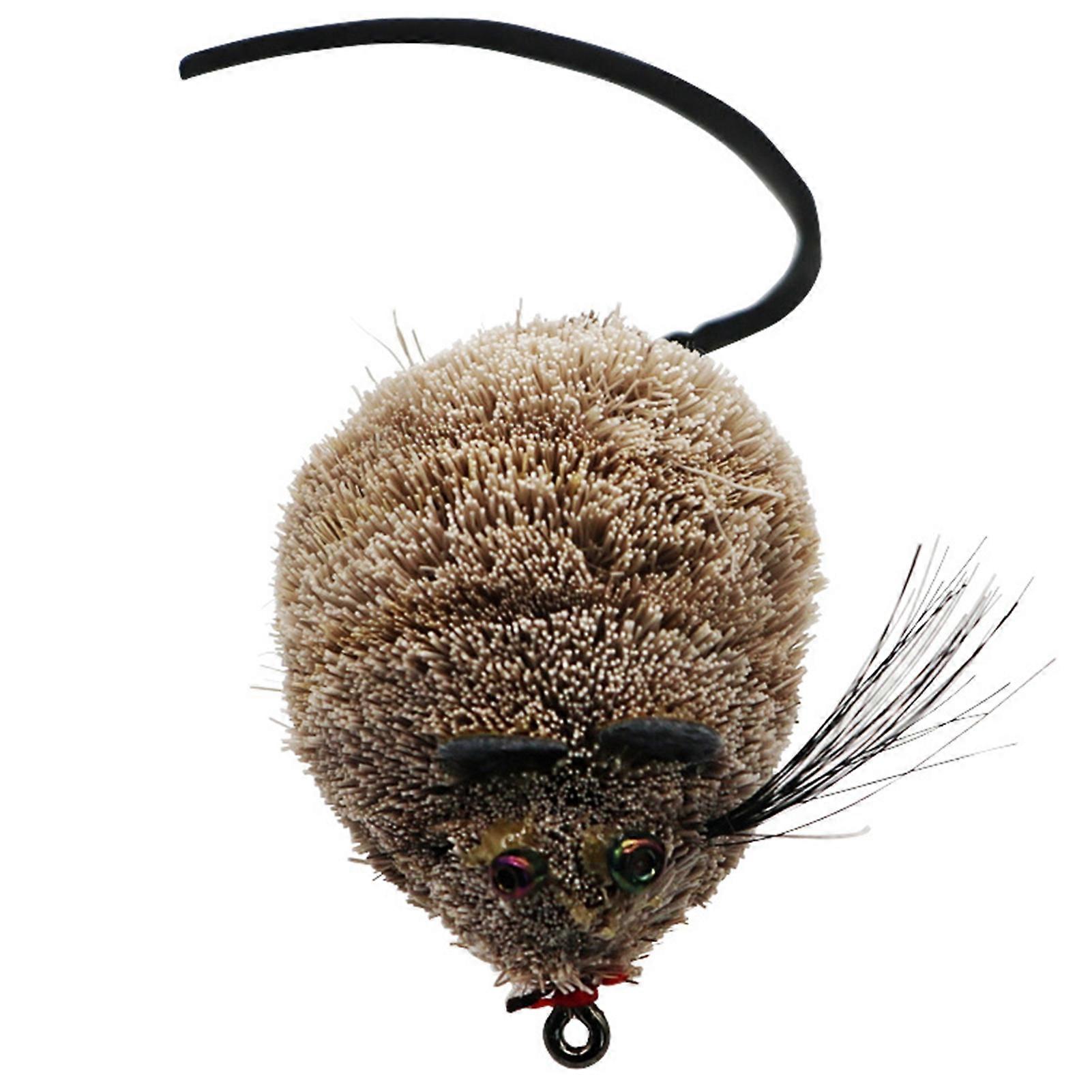 Kaesi 3D Eyes Long Tail Single Hook Fake Lure Vivid Hair Mouse Artificial Lure Fishing Accessory