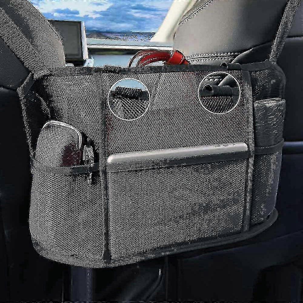 Extra Large Car Net Pocket Handbag Holder Between Seats - (black)
