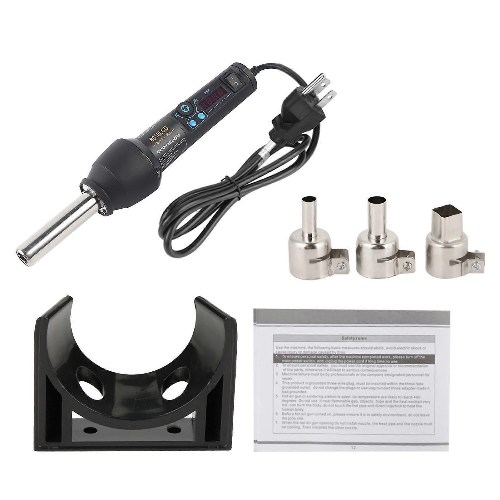 8858-I 650W LED ψηφιακή επίδειξη διευθετήσιμο ηλεκτρικό πιστόλι θερμότητας θερμού αέρα (US Plug)