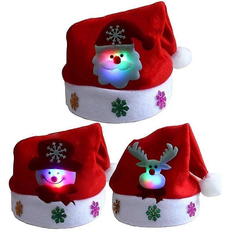 LED Christmas Hat Glowing Hat Santa Hat Snowman Elk Christmas Hat