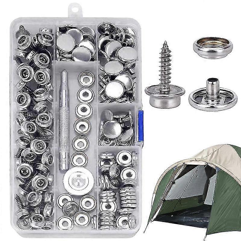 Snap Fasteners Kit - 150pcs Heavy Duty Snaps For Canvas Button | Precision Welding With Firm Grip | Magnetic Design For Leather