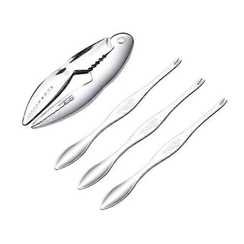 4Pcs Seafood Tool Set Including 1 Seafood Crackers and 3 Crab Legs Opener Shellfish Crab Leg Shelle