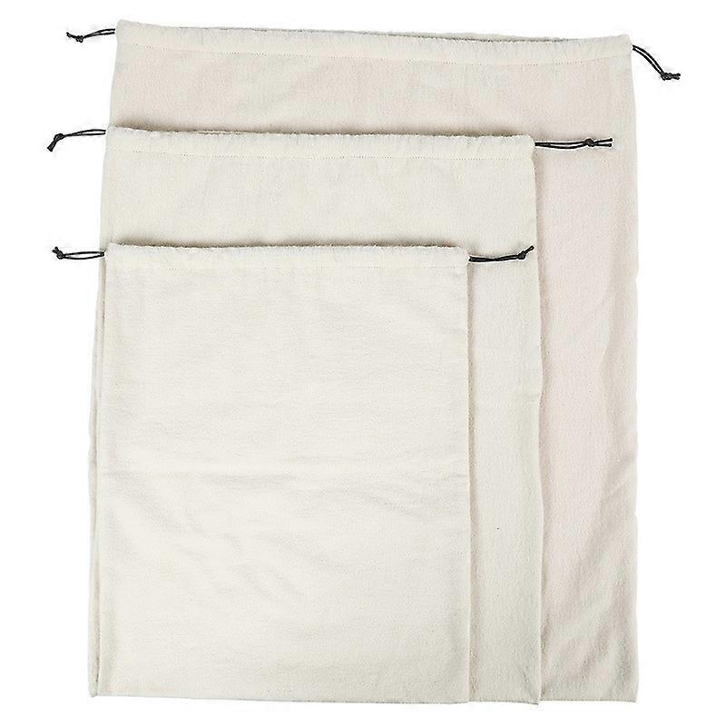 Cotton Breathable Dust-Proof Drawstring Storage Pouch Bag white