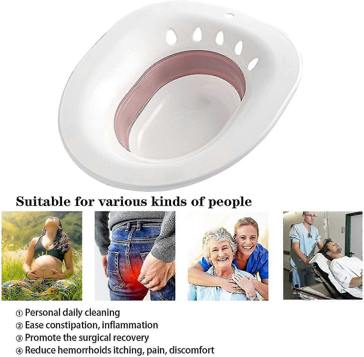 Foldable Sitz Bath For Toilet,seat Sitz Bath Basin For Pregnant Women,hemorrhoids,elderly,fits Universal Toilets And Commode Chair Gray