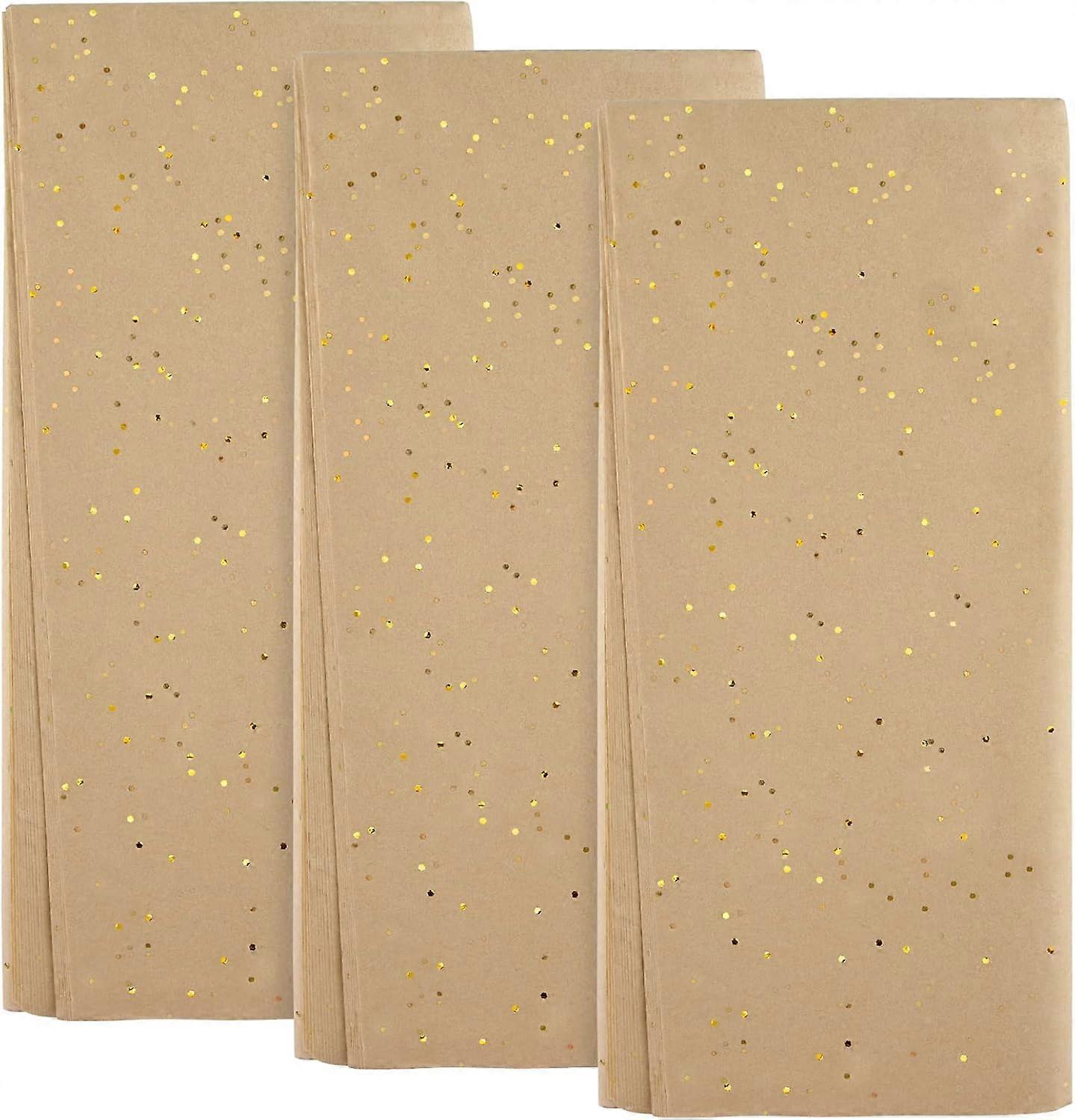 Glitter Tissue Paper for Flower Wrapping, 20" x 26" Brown Tissue Paper Sheets for Christmas Gift Wrapping, 10 Sheets