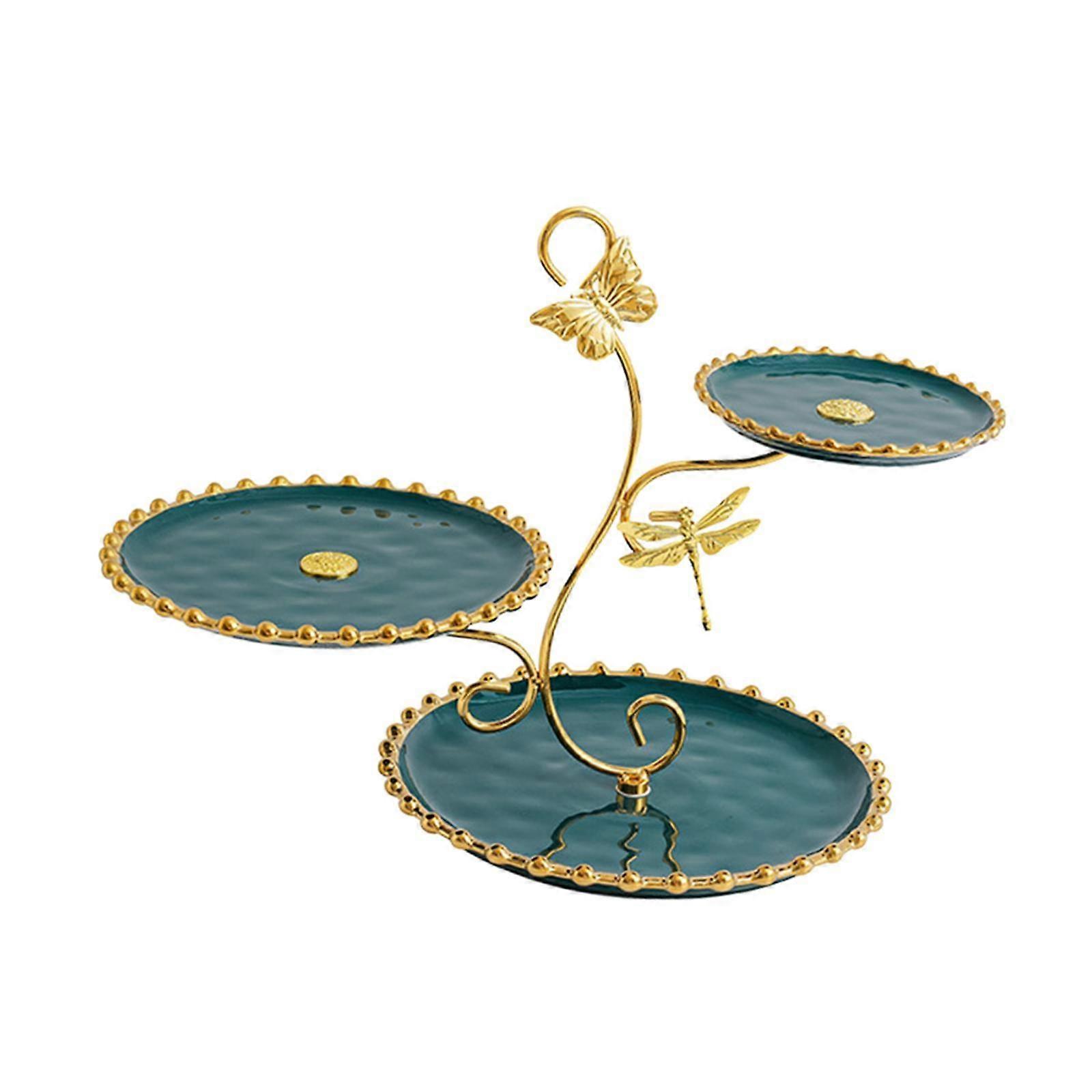 3 Layer Cupcakes Display Stand Party Serving Platter Stand for Candy Wedding Green