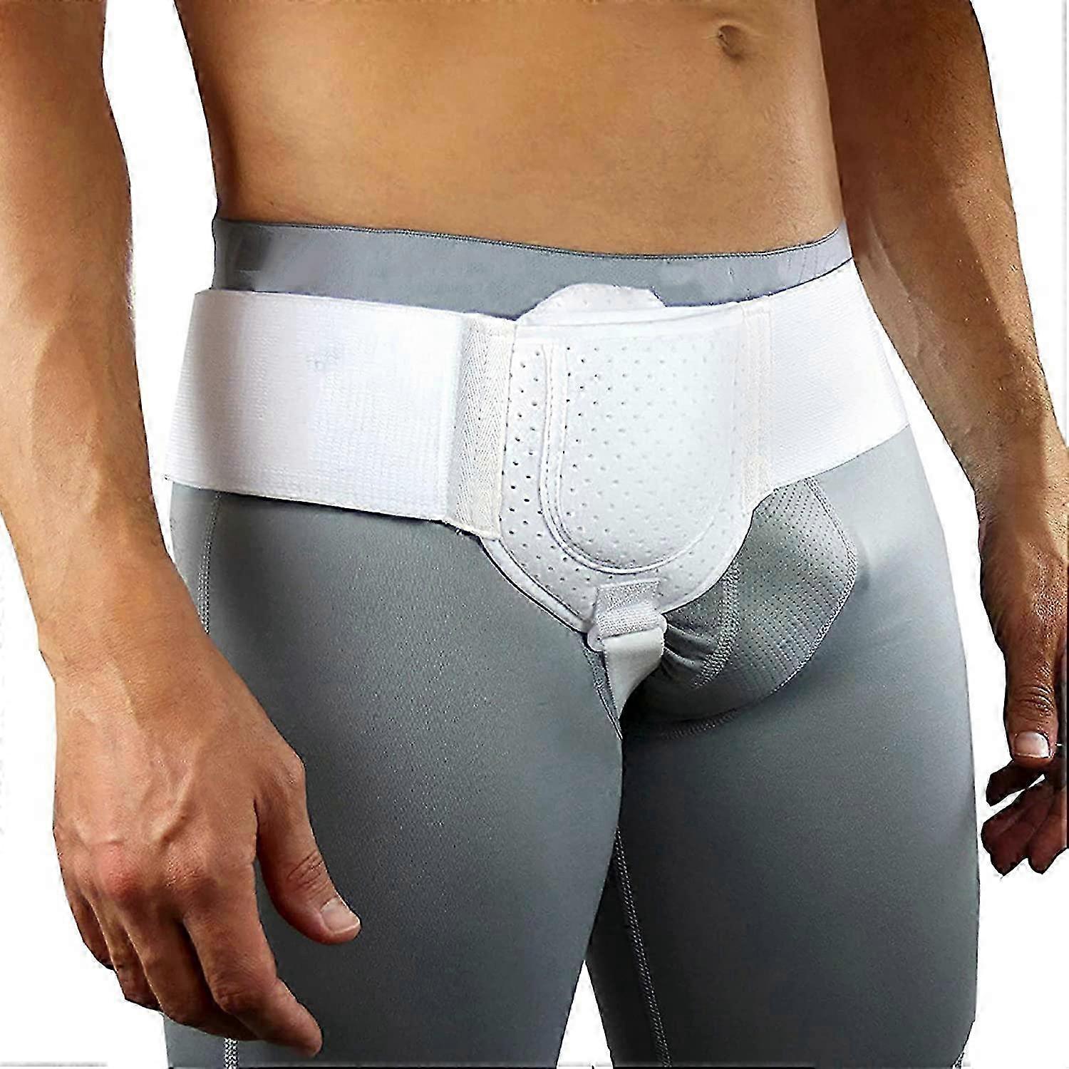 Adjustable Hernia Belt with Removable Compression Pads for Inguinal Groin Hernias