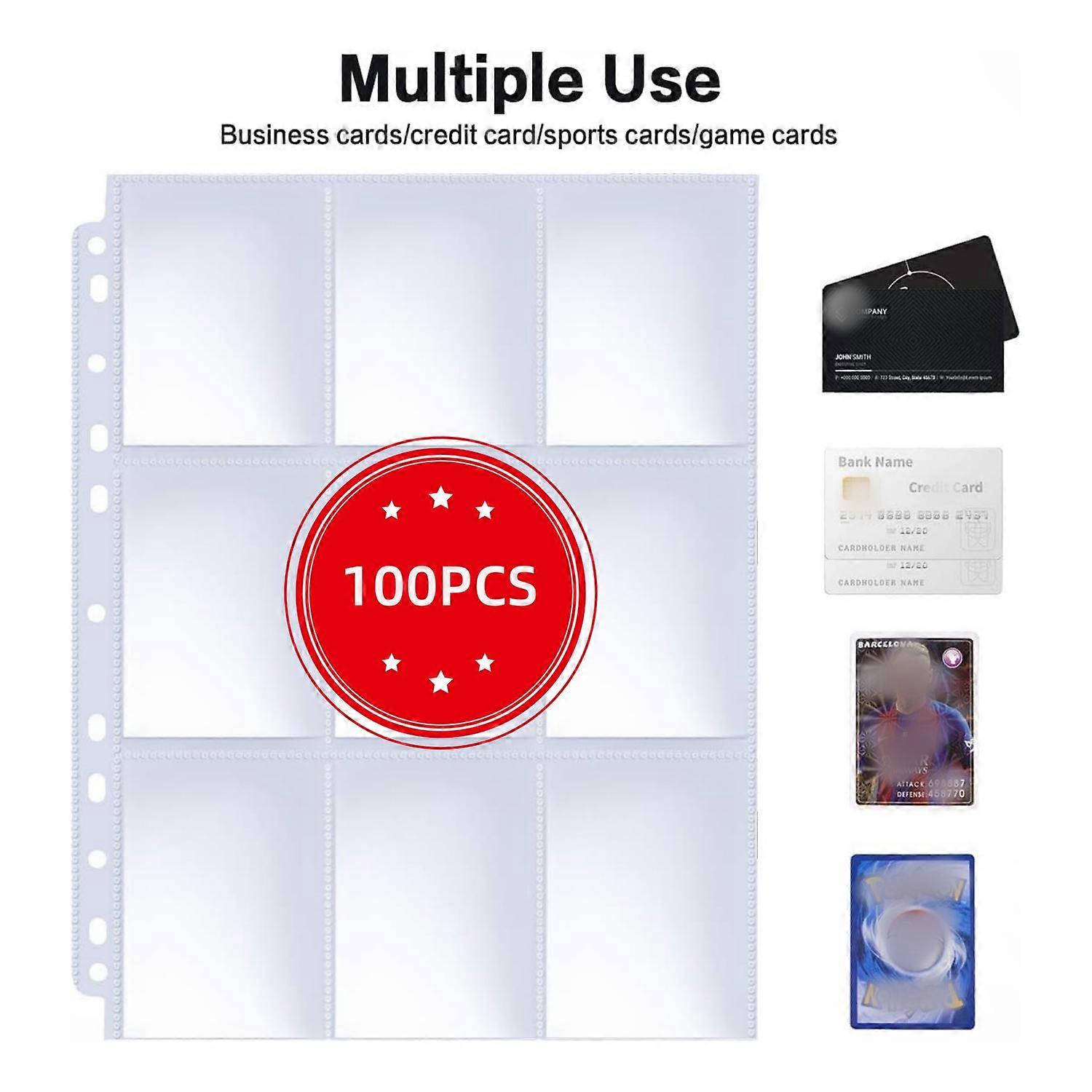 1800 جيوب 11 حلقة الموثق على الوجهين صفحات بطاقة التداول الأكمام ، 9-جيوب بطاقة لعبة بلاستيكية شفافة