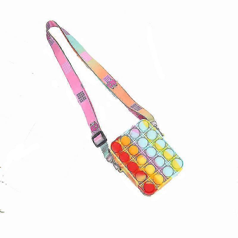 Rainbow Silicone Square Decompression Crossbody Shoulder Bag