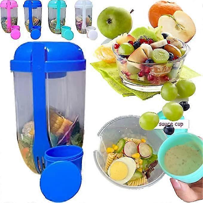 Fresh Salad Cup To Go Container Set With Fork Sauce Cup Portable Picnic Bento
