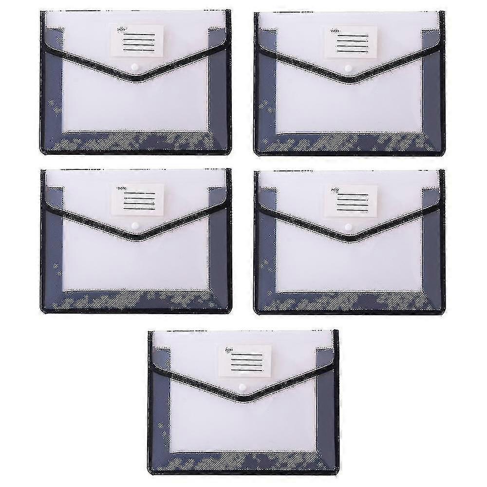 5 Pcs Plastic Folder With Snap Closure Clear Document Plastic File Folders Letter Size