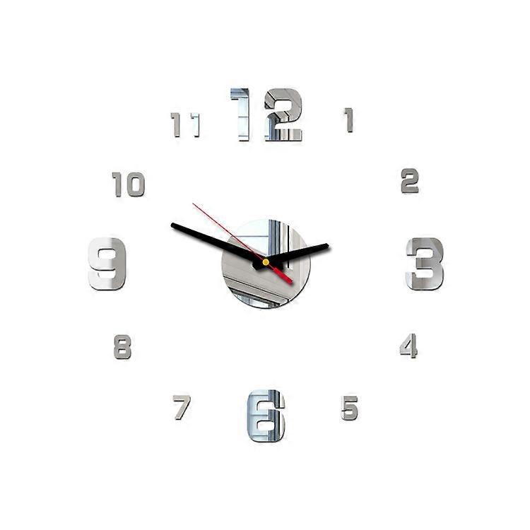Frameless DIY Wall Clock 40cm/16'' Modern 3D Wall Clock Wall Sticker Clock