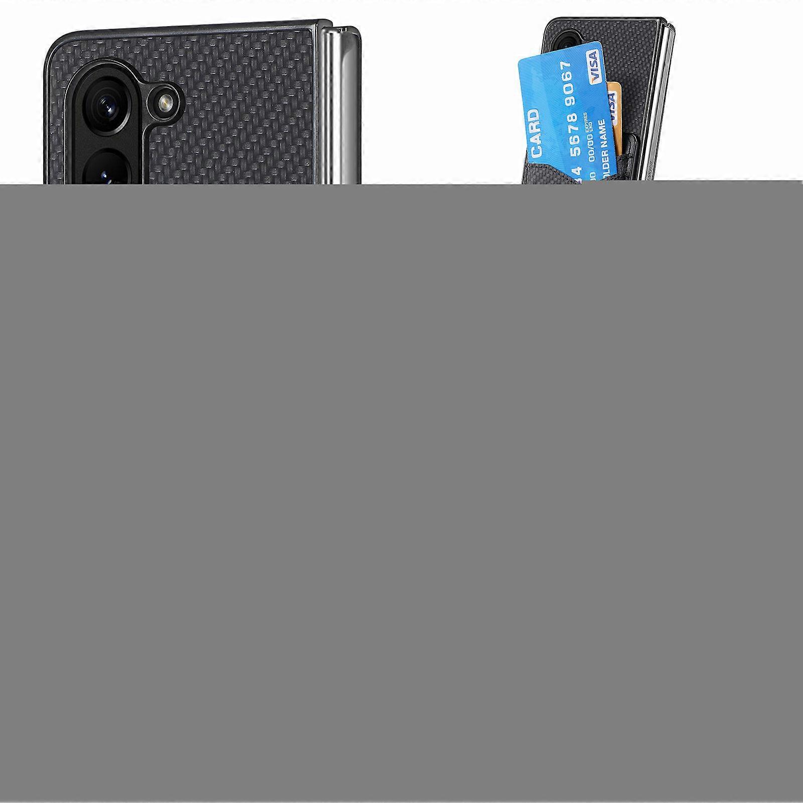 Phone Case for Samsung Galaxy Z Fold 6 Wallet Cover with 360 Rotating Ring Stand and Credit Card Holder, PC+PU Shockproof Anti-Scratch Protective Cove