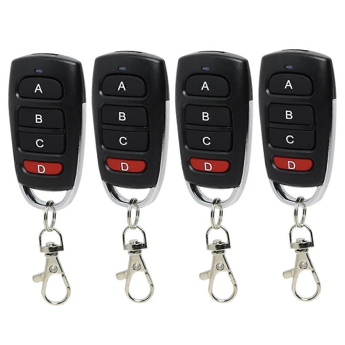 Pack of 4 Universal Garage Door Remote Controls,433 MHz,Clone Remote Switch for Gates and Garages, Handheld Transmitter