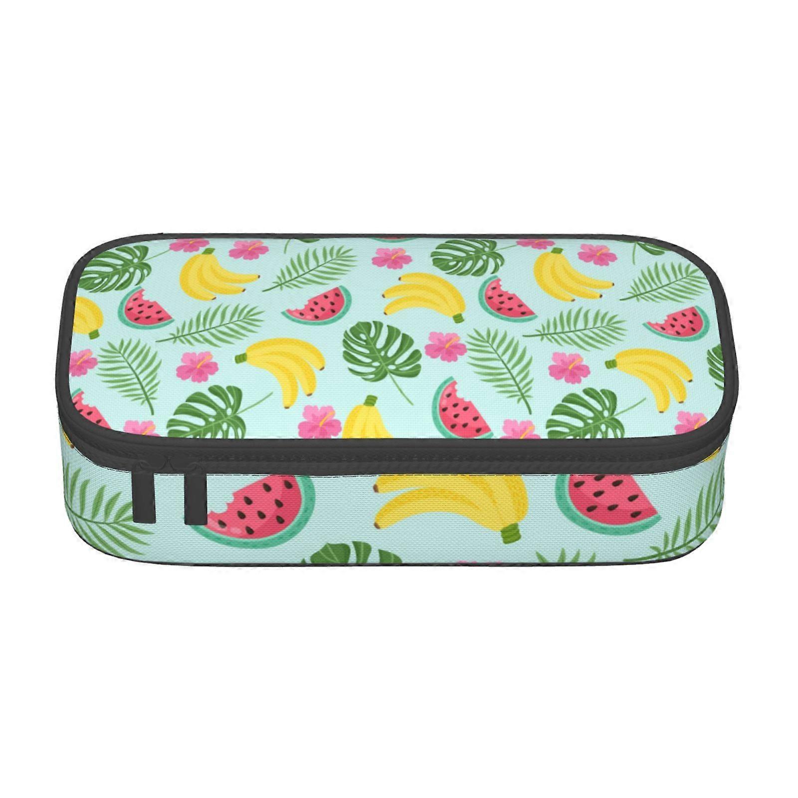 الفاكهة الاستوائية من البطيخ نمط مقلمة حقيبة كبيرة السعة قلم رصاص حقيبة ماكياج لوازم مكتبية القرطاسية قلم رصاص مربع مع سحاب