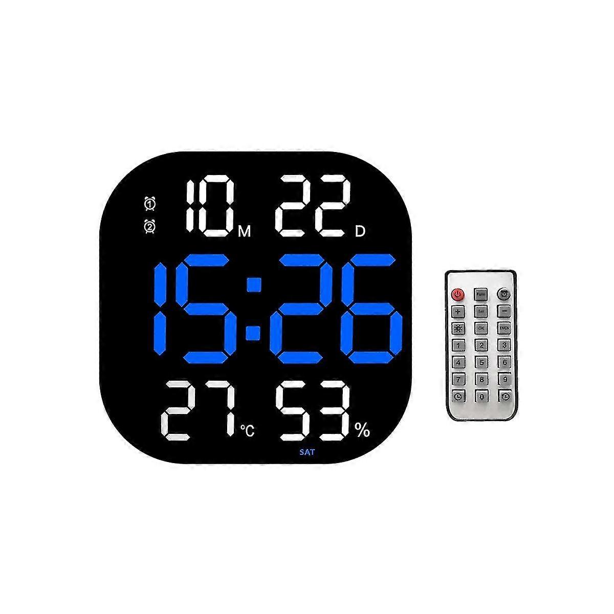 Led Digital Wall Clock Télécommande Température Date Semaine Affichage Luminosité réglable Table Al