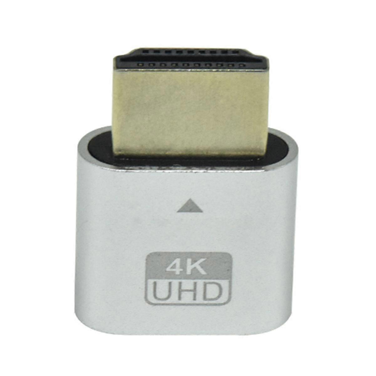-Compatible 4K Dummy Plug with LED Light for Graphics Cards, PC Accessories,Desktop/Laptop Vistual Display Adapter B