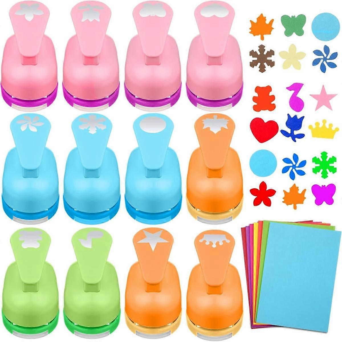 12Piece Craft Punch Διάτρηση τρυπών 1 ίντσας 18Piece χαρτί χειροτεχνίας Διακοσμητικά σχήματα διάτρησης τρυπών Γροθιά πολλαπλών σχημάτων χαρτιού