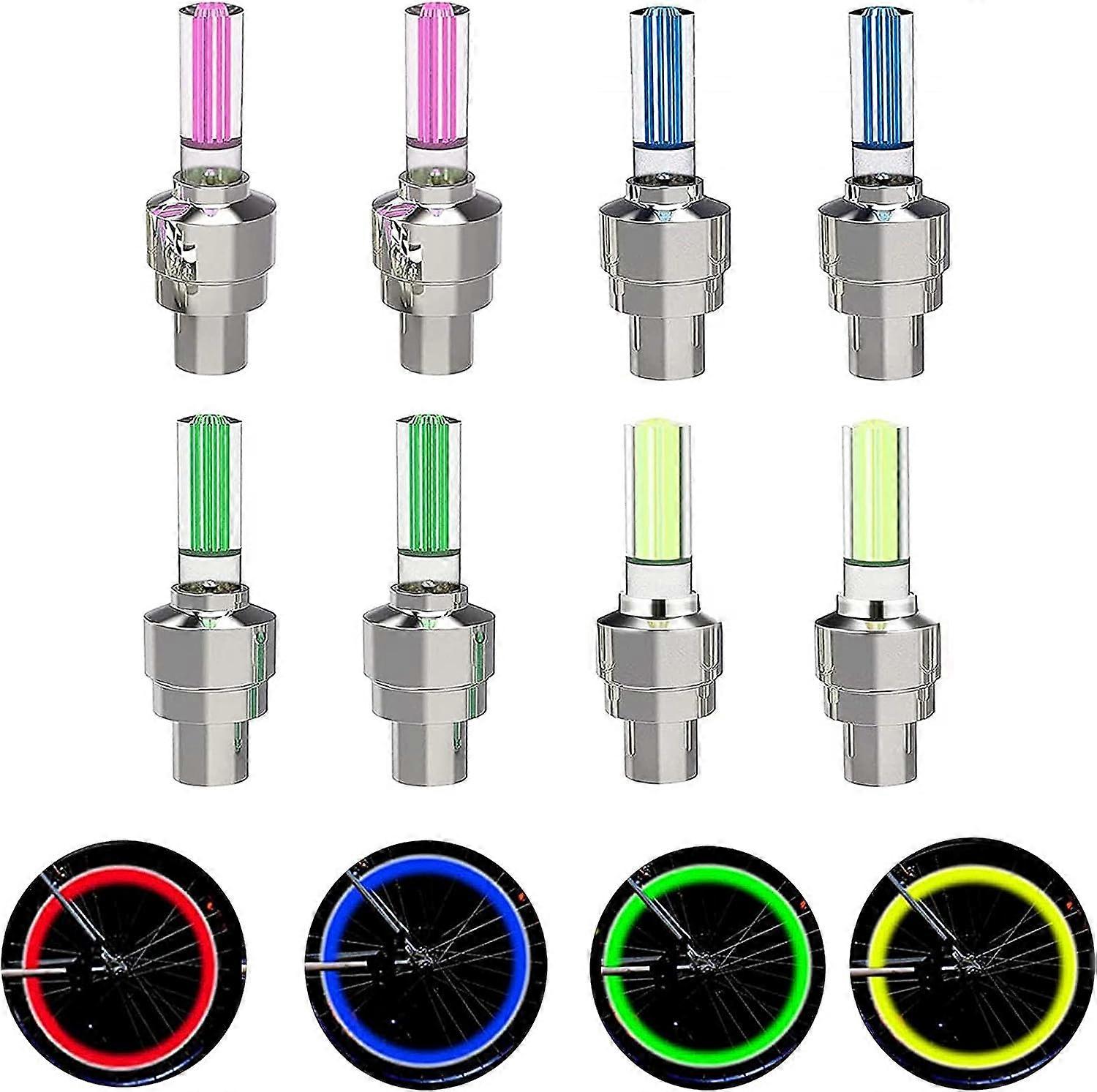 Car Wheel LED Valve Caps 8 Pack