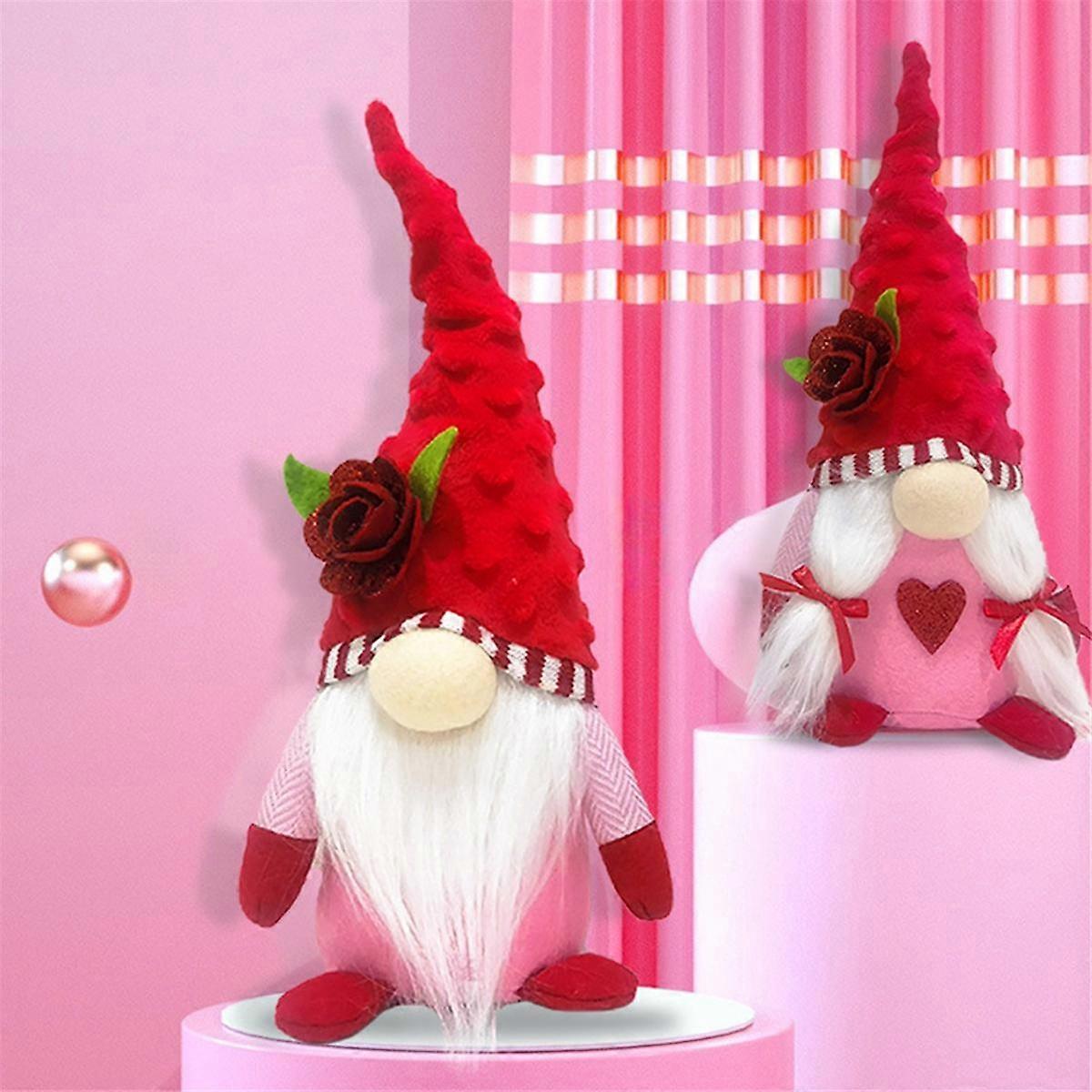 1PCS Valentines Day Gnome Plush Mr and Mrs Scandinavian for Valentine'S Day Table Ornament B