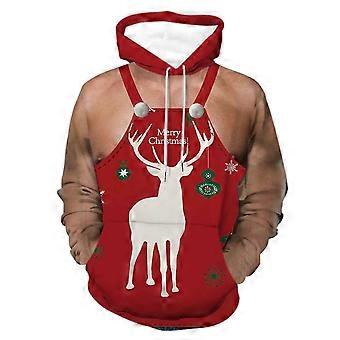 Elk deer Christmas Men's Golf Crewneck Pullover Sweaters Ugly Sweater Sweaters for Men Men Knit Ugly Christmas Deer Print Pullover Sweat