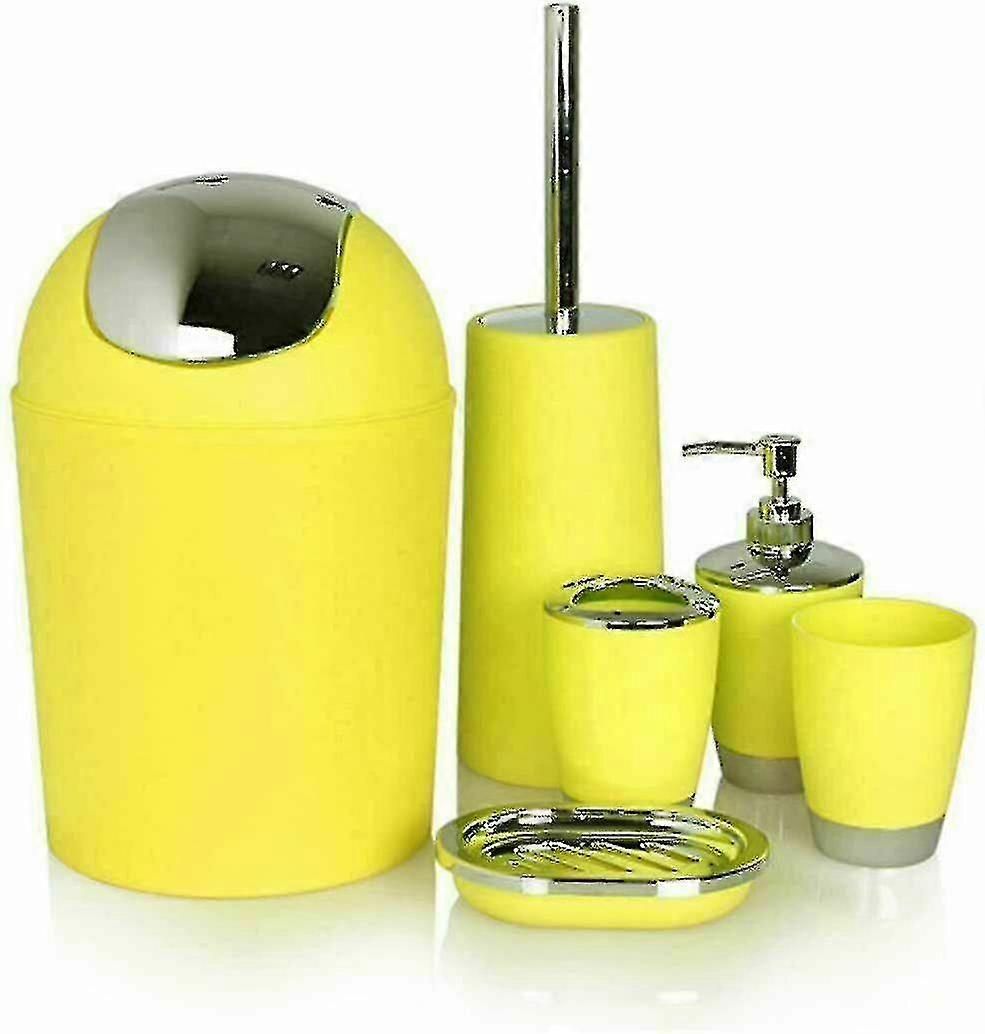 6 Pcs Bathroom Accessories Set--yellow