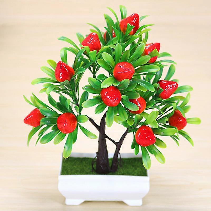 Simulated Bonsai Artificial Fruits Lemon Home Decoration Potted Plant Fake Tree Room Ornament Fake Tree Peach Apple Garden Decor