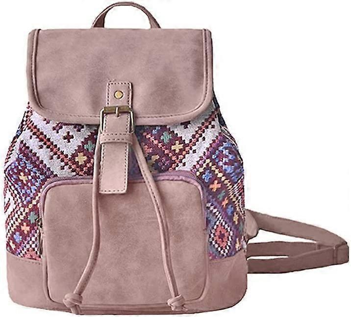 vintage ryggsäck handväska små väskor för tonåringar flicka axelväska canvas och läder lila ränder