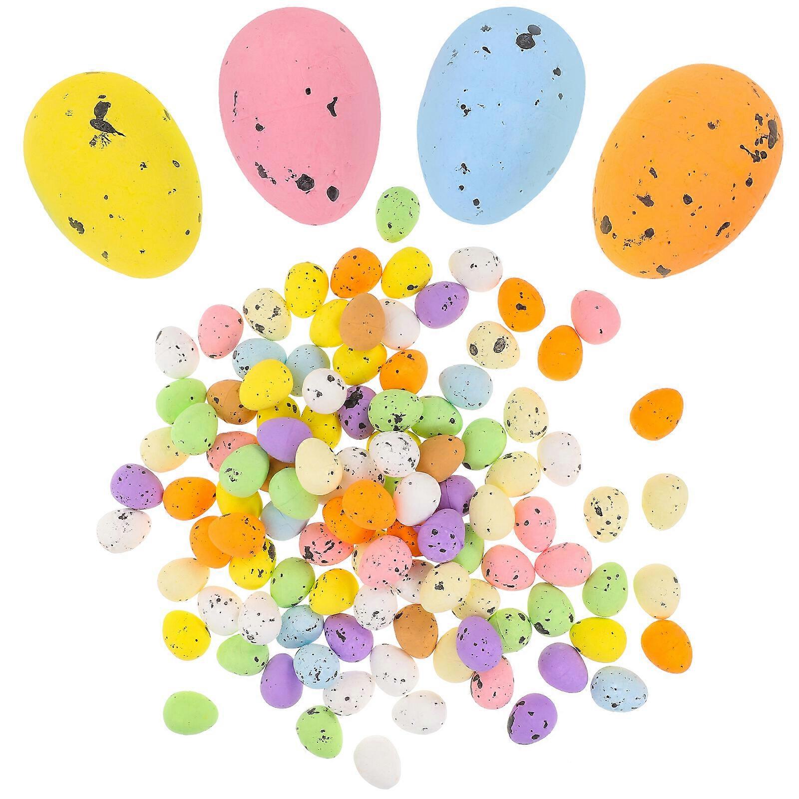 100pcs DIY Foams Easter Eggs Imitation Colorful Eggs Easter Stuffer Decorations 1.8cm